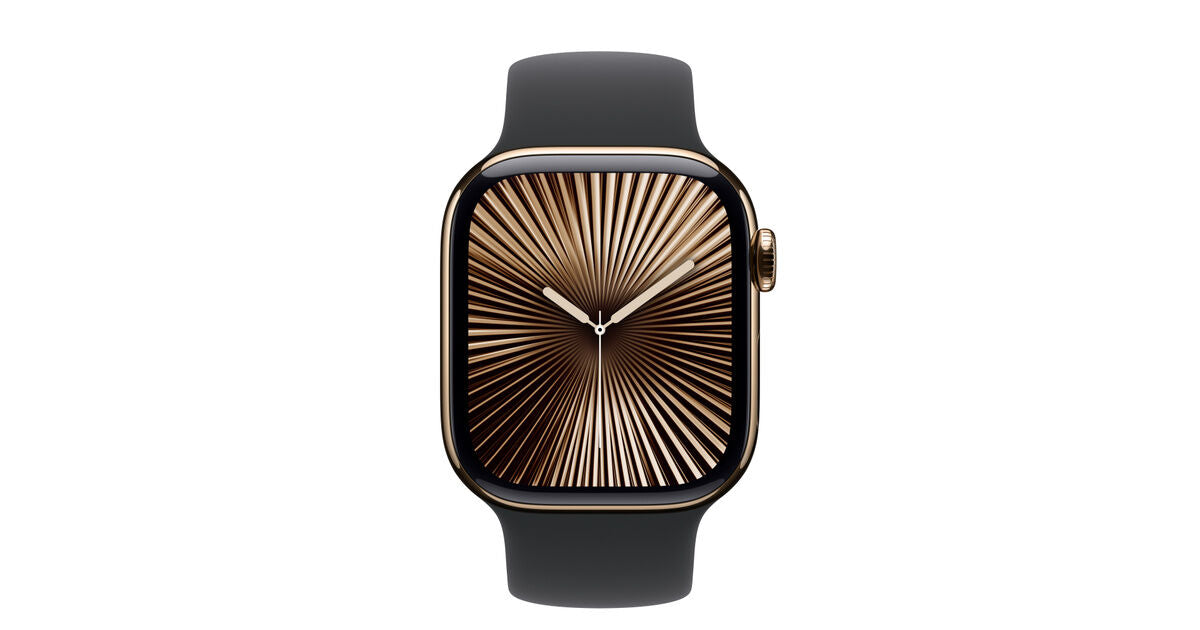 Apple Watch Series 10 42mm Gold Titanium (GPS + Cellular) Black Band - As New (Refurbished)