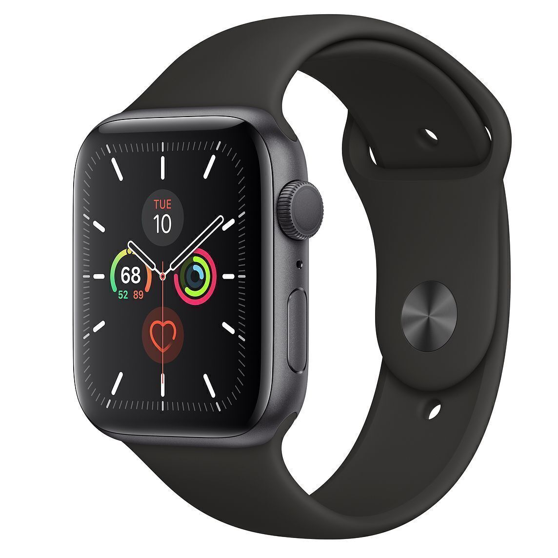 Apple Watch Series 5 (Cellular) 44mm Gray Aluminium Case Black Band - Premium