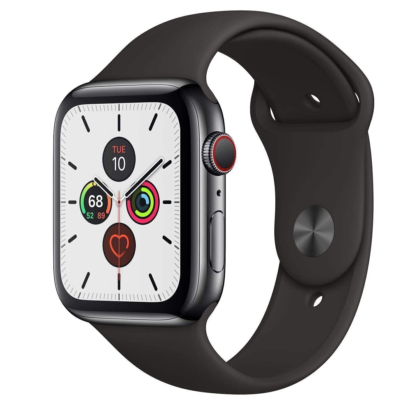 Apple Watch Series 5 (Cellular) 40mm Gray Stainless Steel Black Band - As New