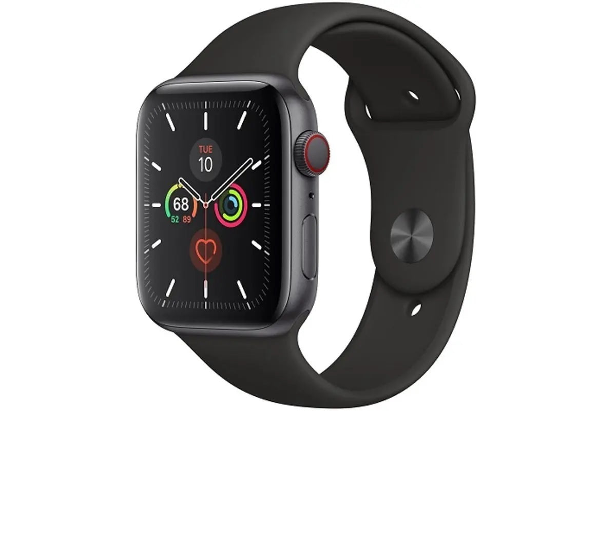 Apple Watch Series 5 (Cellular) 44mm Gray Titanium Case Black Band - Good Grade