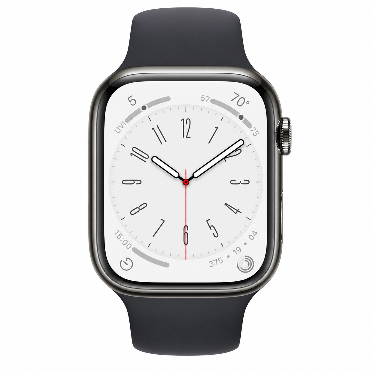 Apple Watch Series 9 (Cellular) 45mm Graphite S Steel Midnight Band - Excellent