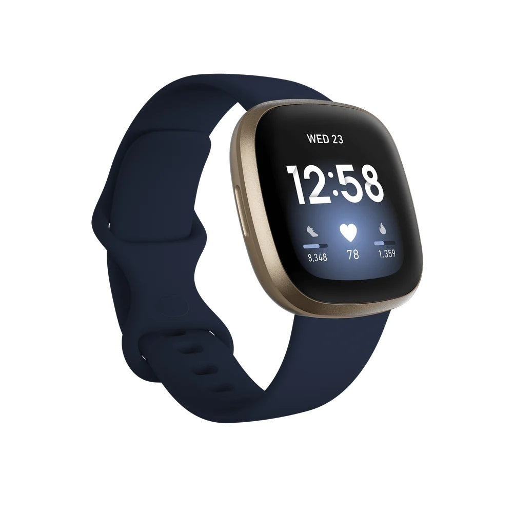 Fitbit Versa 3 Gold AL Blue Band - As New (Refurbished)