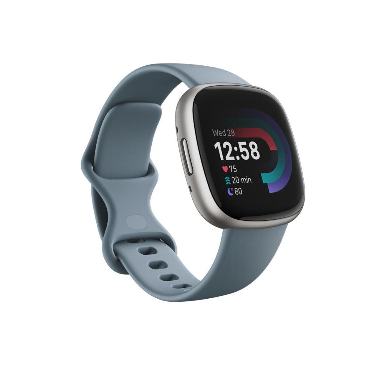 Fitbit Versa 4 Platinum AL Blue Band - Excellent (Refurbished)
