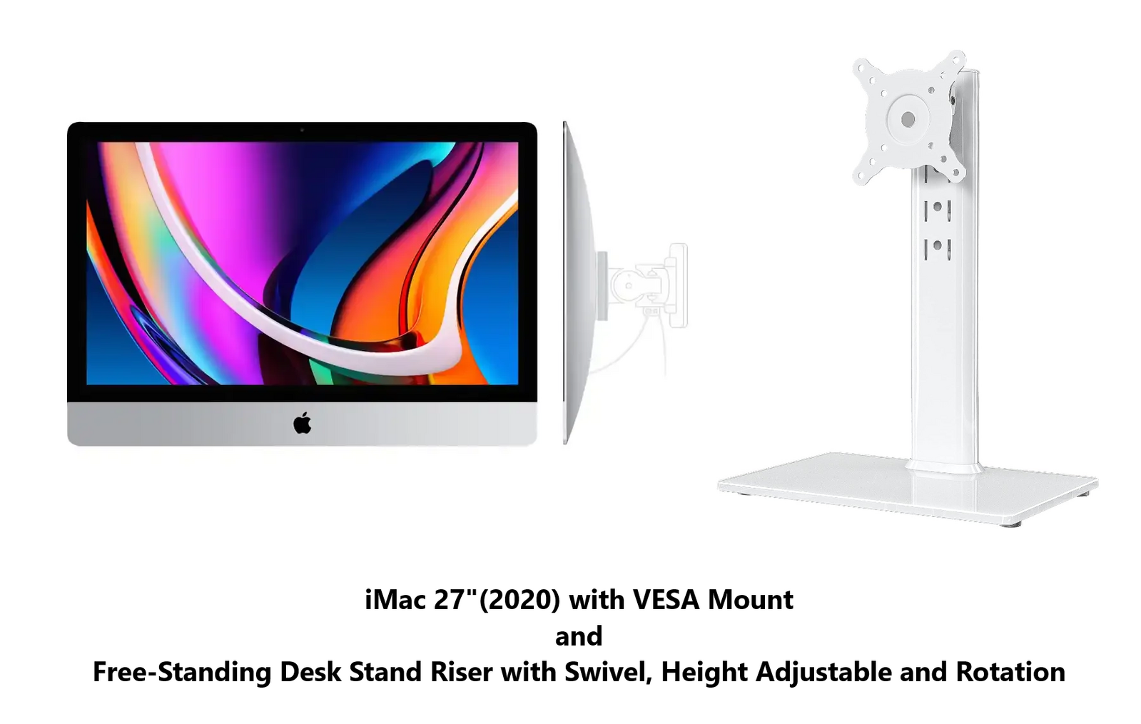 iMac 27"(2020) with VESA Mount with stand/i7-10700K/3.8gHz/32GB/1TB SSD-Excellent (Refurbished)