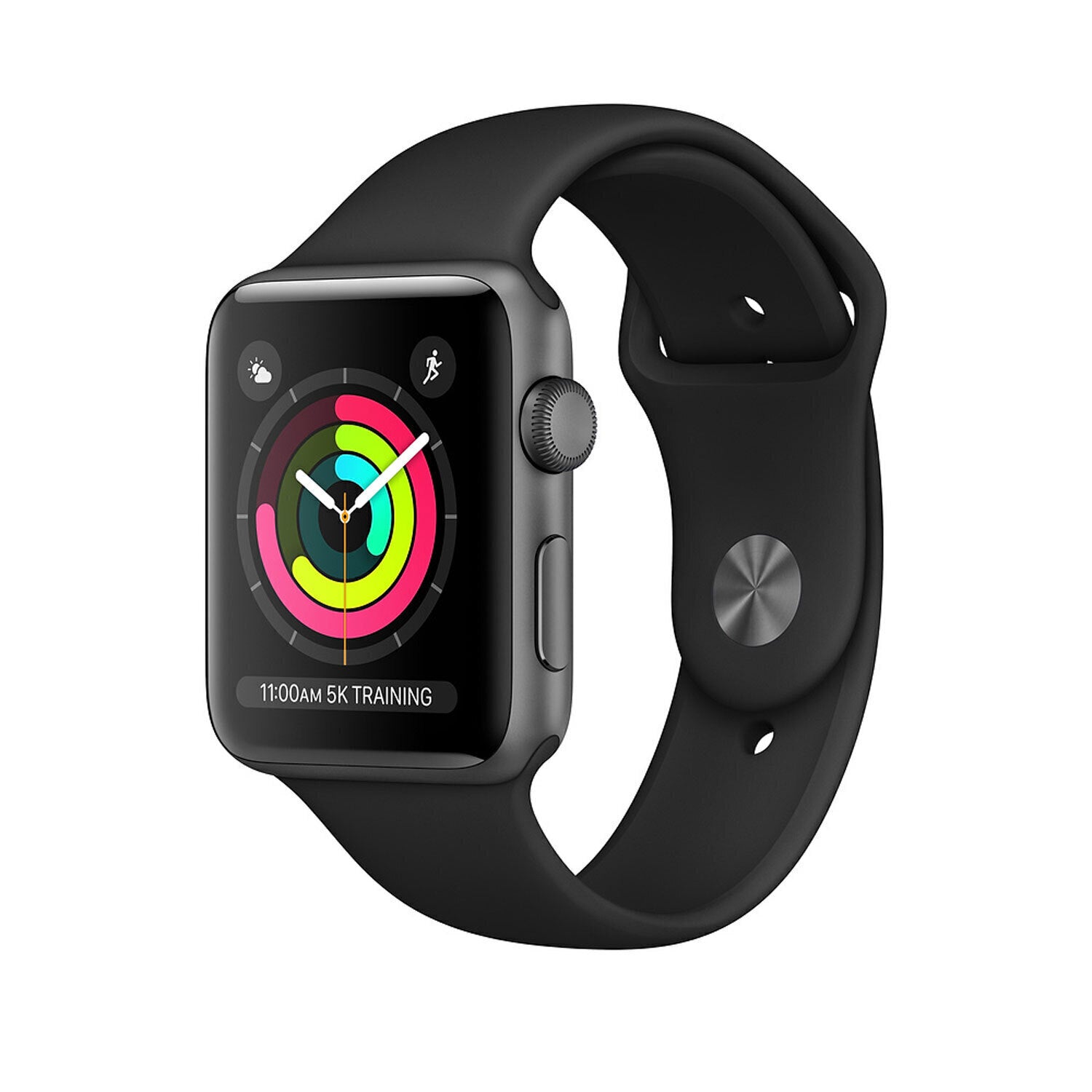 Apple Watch Series 3 (Cellular) 38mm Gray Aluminum Case Black Band - Good Grade