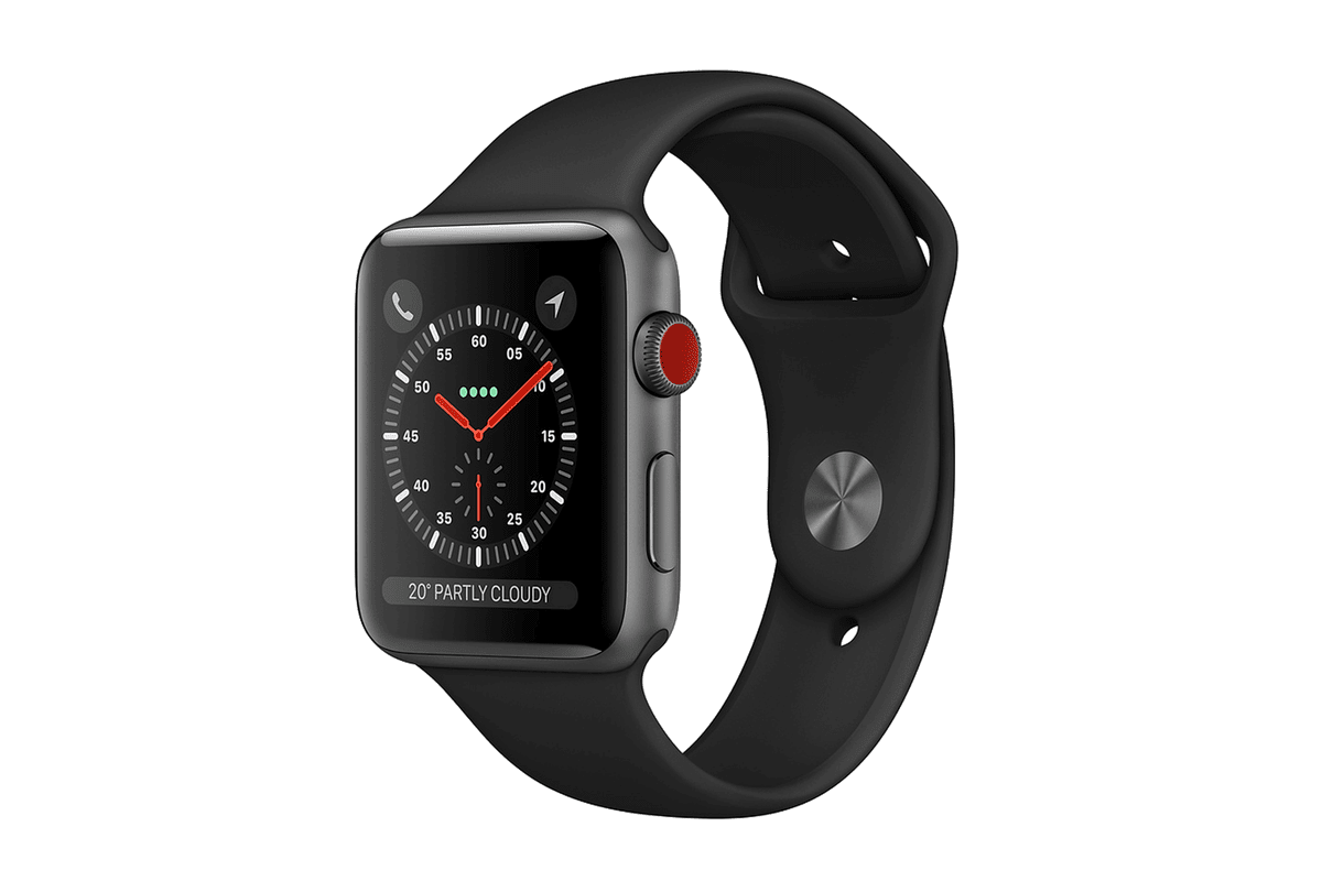 Apple Watch Series 3 (GPS) 42mm Gray Aluminum Case Black Sport Band - Excellent