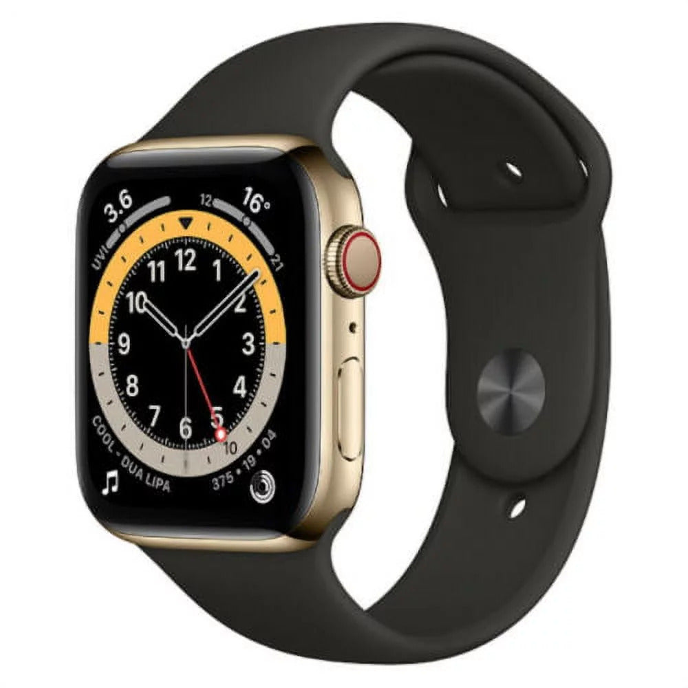 Apple Watch Series 6 (Cellular) 40mm Gold S Steel Black Band-Premium(Refurbished