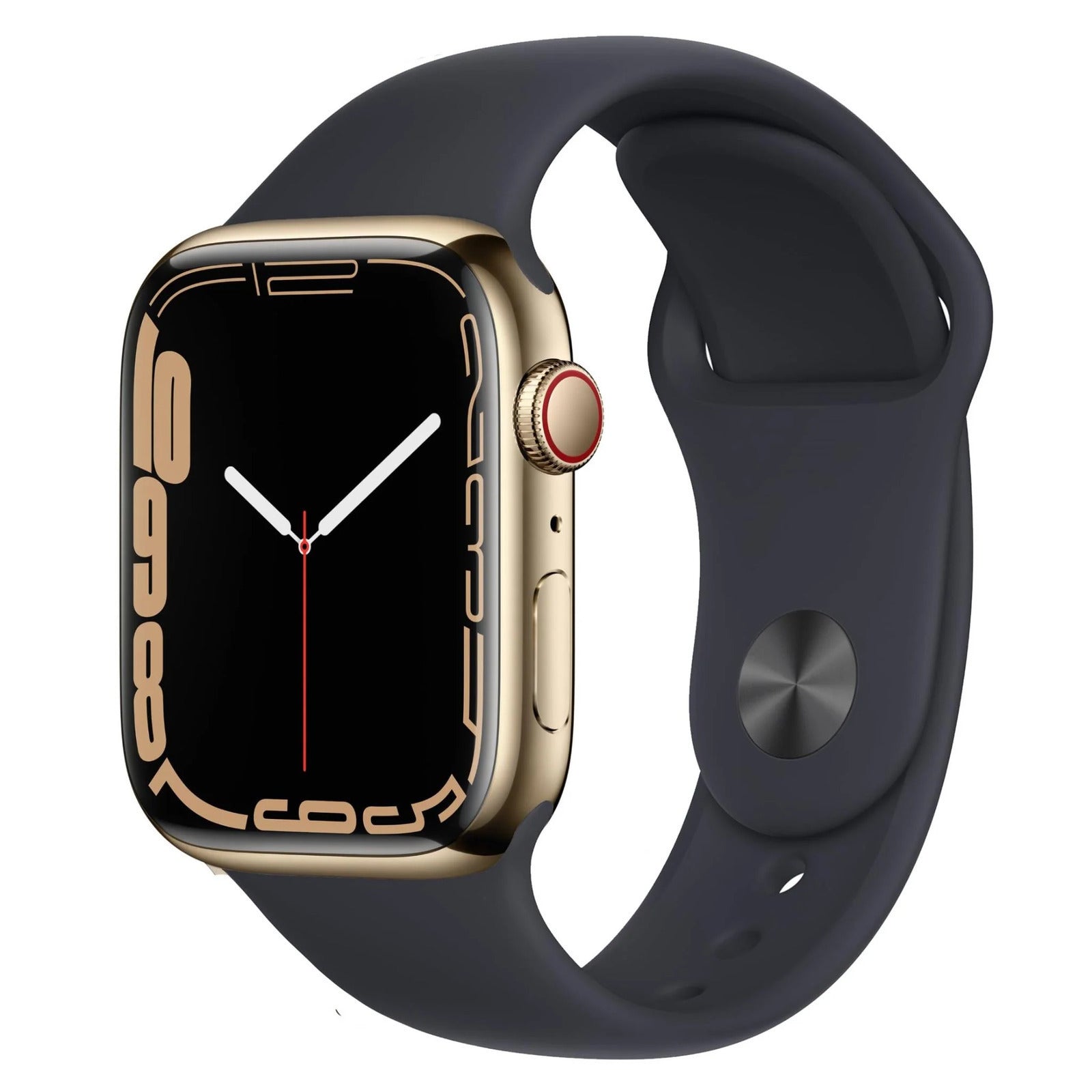 Apple Watch Series 7 (Cellular) 41mm Gold S Steel Black Band - As New