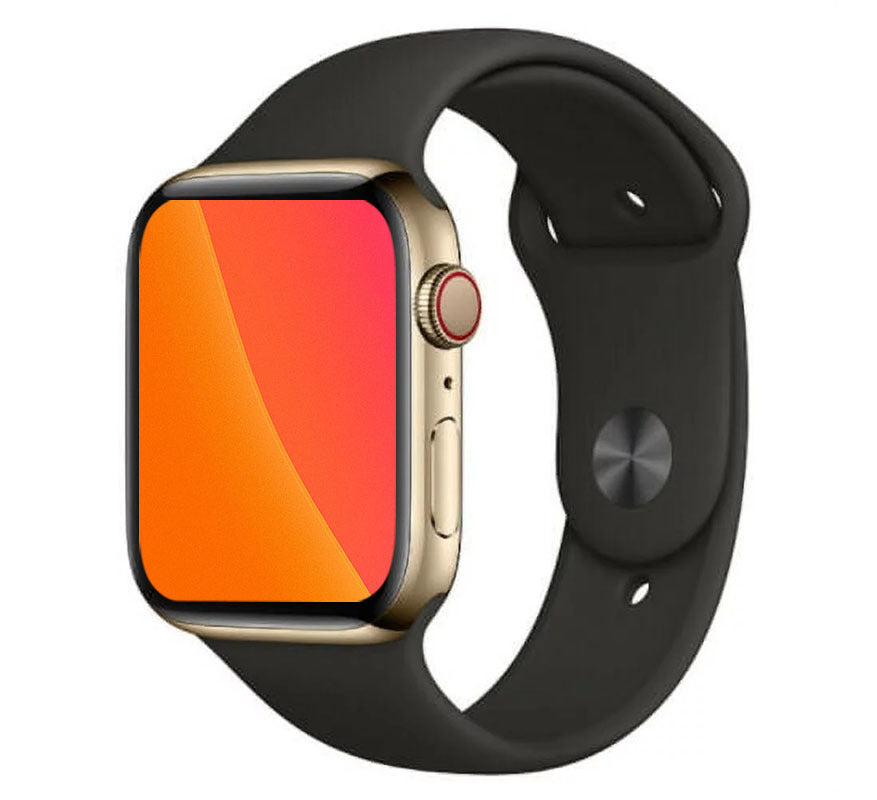 Apple Watch Series 7 (Cellular) 41mm Gold S Steel Black Band- Good