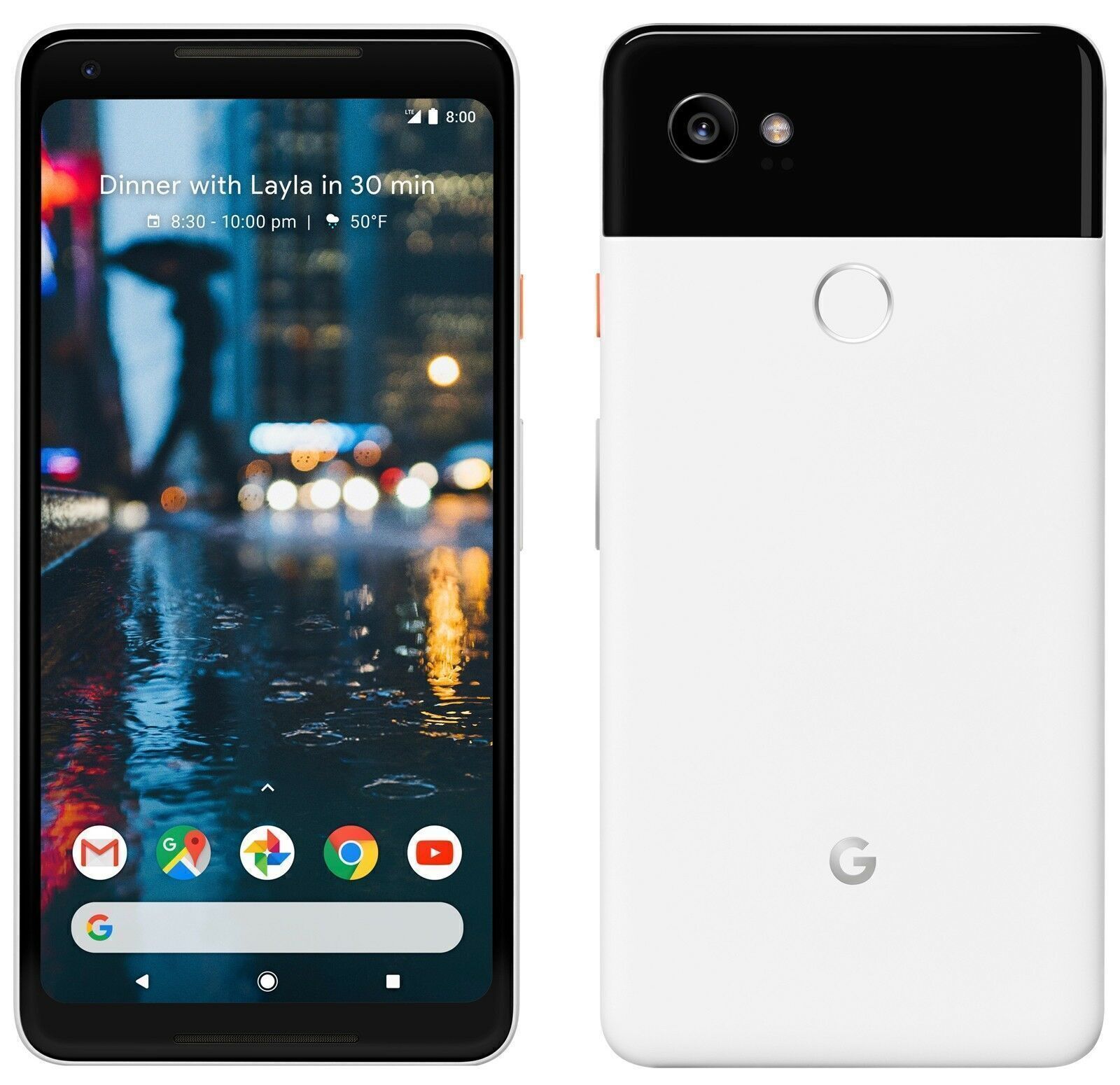 Google Pixel 2 XL 64GB - Black and White- Good Condition (Refurbished)