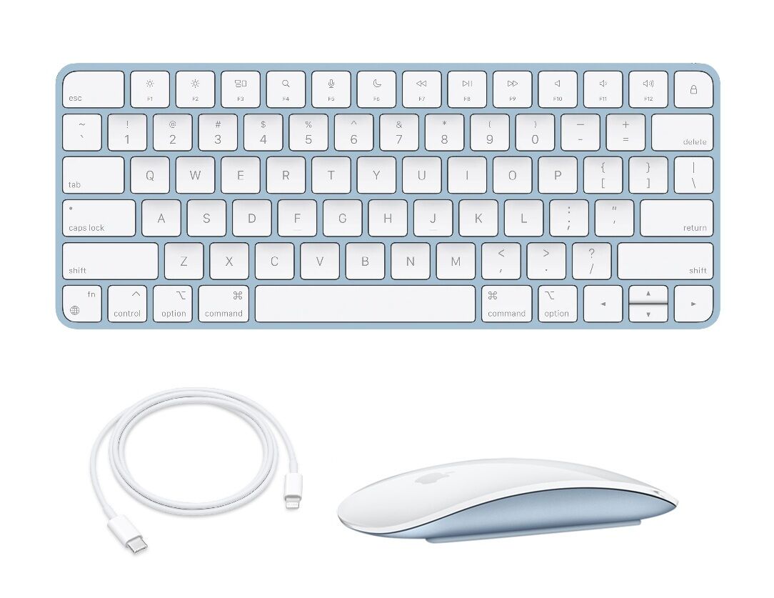 Apple Magic Keyboard (English) and Mouse 2 (Blue) - Excellent Condition (Refurbished)